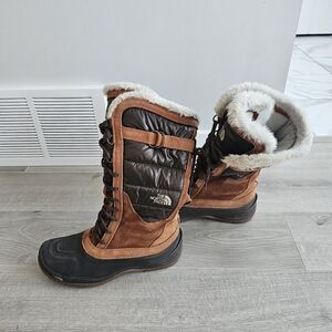 The North Face Brown and Black Winter Boots
